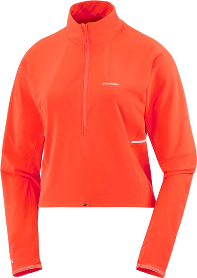 Salomon Sense Aero Hybrid Cropped Half Zip Midlayer Pullover - Women's