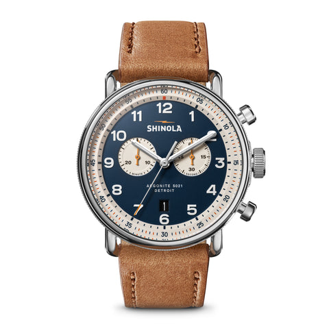 Shinola The Canfield Chrono Model C56 Leather Strap Watch 43mm - Men's