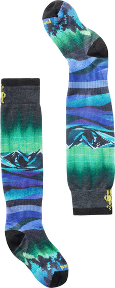 Smartwool Ski Zero Cushion Aurora Flash Print OTC Socks - Junior 