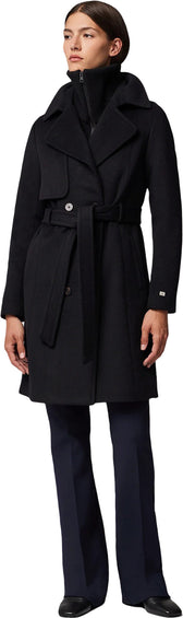 SOIA & KYO Fabianne-C Semi-Fitted Classic Wool Coat with Removable Bib - Women's