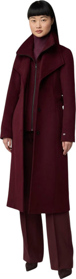 SOIA & KYO Ilana Slim-Fit Classic Wool Coat with Bib Collar - Women's