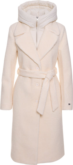 SOIA & KYO Monique Semi-Fitted Wool Blend Sherpa Coat with Bib and Hood - Women's