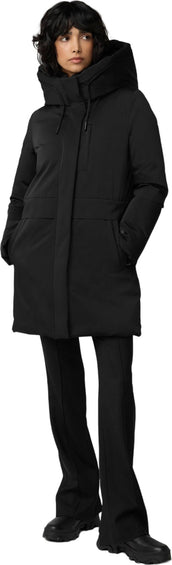 SOIA & KYO Roxann Straight-Fit Classic Down Coat with Hood - Women's