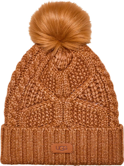 UGG Cable Knit Beanie with Pom - Women's