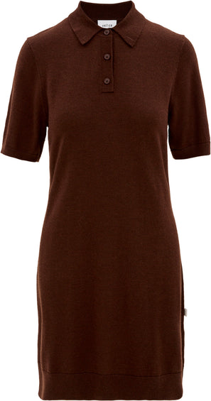 Vallier Shatin Lightweight Merino Knit Short-Sleeve Polo Dress - Women's