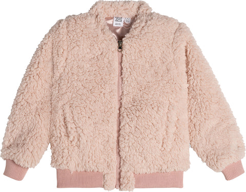 Deux par Deux Plush Long Sleeve Bomber Jacket - Little Girl