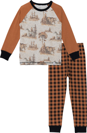 Deux par Deux Organic Cotton Bear and Tree Print Two Piece Pajama Set - Baby Boy