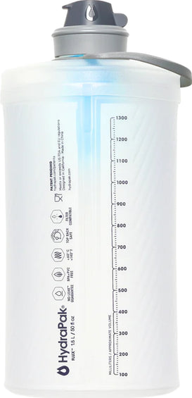 Hydrapak Flux+ Ultra-Light Reusable Bottle with Built-In Filter 1.5L