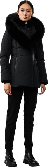 Mackage Adali Down Coat with Blue Fox Fur Signature Mackage Collar - Women's