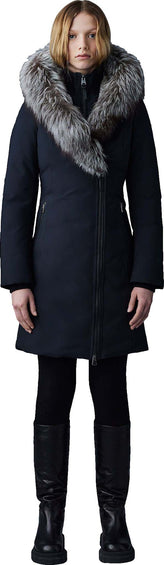 Mackage Trish Down Coat with Silver Fox Fur Trimmed Collar and Hood - Women's