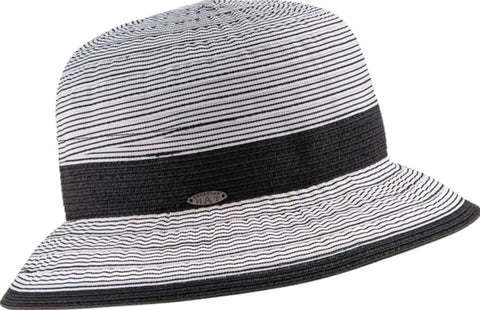 Canadian Hat Clairine Ribbon Cloche Hat with Straw Band - Women's