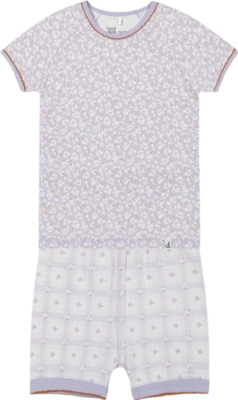 Deux par Deux Organic Cotton Printed Little Flowers Two Piece Pajama Set - Baby Girls 