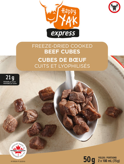 Happy Yak Freeze Dried Cooked Beef Cubes 50g