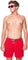 Public Beach Tulum Full Elastic Waistband Swim Short with Compression Liner - Men's - Red