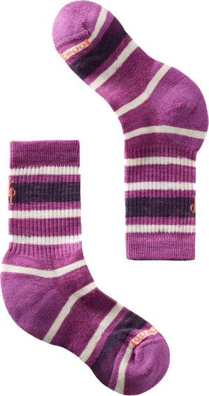 Smartwool Classic Hike Light Cushion Striped Crew Socks - Kids